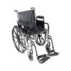 Drive Medical Silver Sport 2 Transport Wheelchair with Detachable Desk Arms and Swing-Away Footrests, Silver Vein view 1