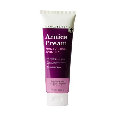 Miracle Plus Arnica Cream Bruise Relief Lotion For Bruising And Swelling On Skin | Arnica Montana Extra Strength Vitamin K Cream | Moisturizing Formula Skin Care Gel With Horse Chestnut, 4 Fl Oz