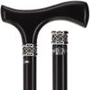 Royal RC Canes Slim Line Black Beachwood Walking Cane with Fritz Handle, Braided Pewter Collar, 16mm Tip  Lightweight Walking Stick for Men and Women view 1