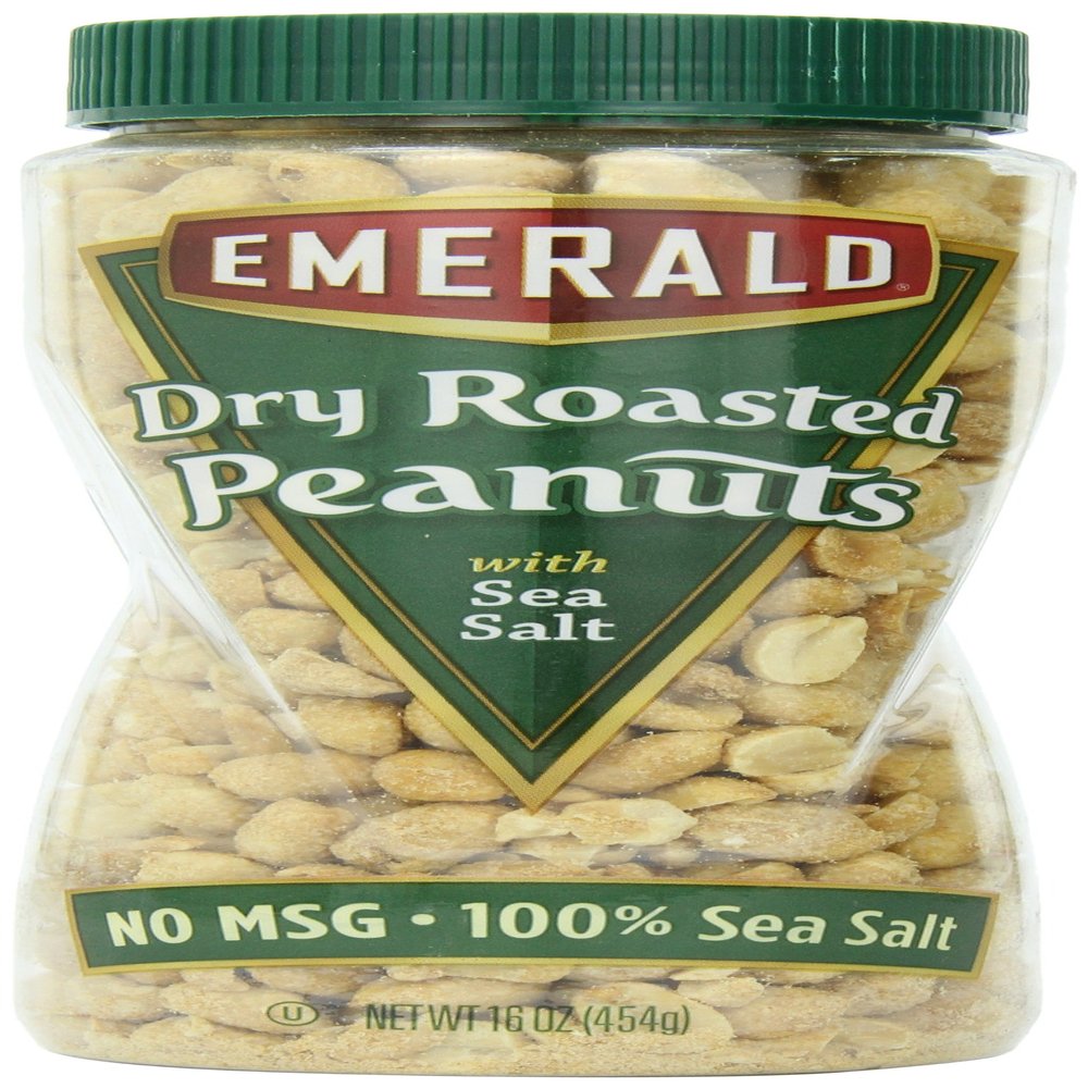 Emerald Dry Roast Peanuts with Sea Salt, 16 Ounce Packages (Pack of 12)