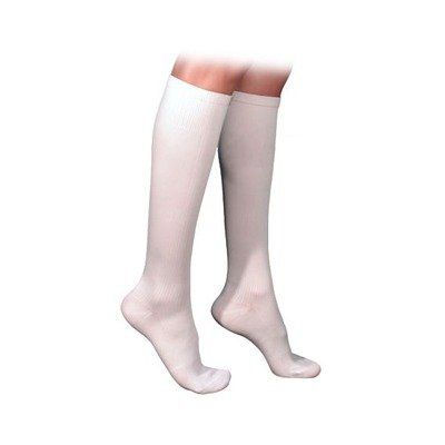 230 Cotton Series 30-40 mmHg Women's Closed Toe Knee High Sock Size: Medium Short, Color: White 00