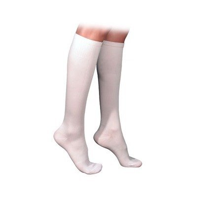 230 Cotton Series 30-40 mmHg Women's Closed Toe Knee High Sock Size: Medium Short, Color: White 00