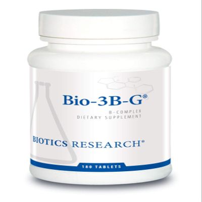 Biotics Research Bio-3B-G Vitamin B Complex, Vitamin B Complex Supplement for Stress, Energy and Adrenal Health Gluten Free Supplement 180 Tablets