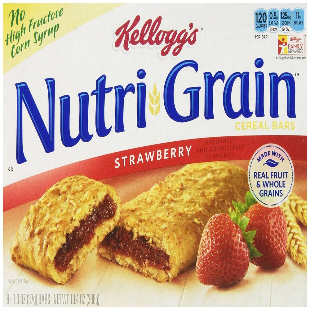 Kellogg's Nutri-Grain Cereal Bars (Strawberry, 8-Count Bars, 10.4 oz, Pack of 6)