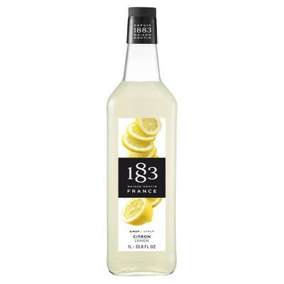 1883 Lemon Syrup for Drinks, Made in France, 1 Liter Glass Bottle