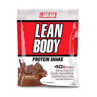 Labrada Lean Body MRP All-In-One Chocolate Meal Replacement Shake, 40g Protein, Whey Blend, 8g Healthy EFA's Fats & Fiber, 22 Vitamins and Minerals, No artificial color, Gluten Free, (80 MRP Packets)