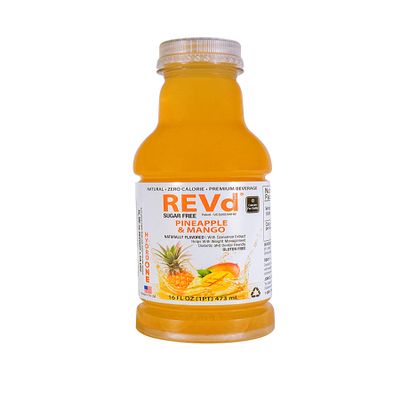 Hydro One REVd Pineapple & Mango (16 fl oz.)US Patented Diabetic Premium Beverage, Sugar Free, Cinnamon Extract, 12pack