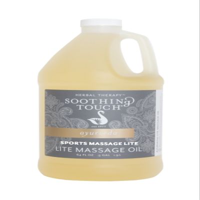 Soothing Touch Sports Massage Lite Oil, 1/2 Gallon, Deep Penetration, Quick Absorption, Peppermint, Eucalyptus, Clove, Leaves No Residue, Soft, Moisturized Skin