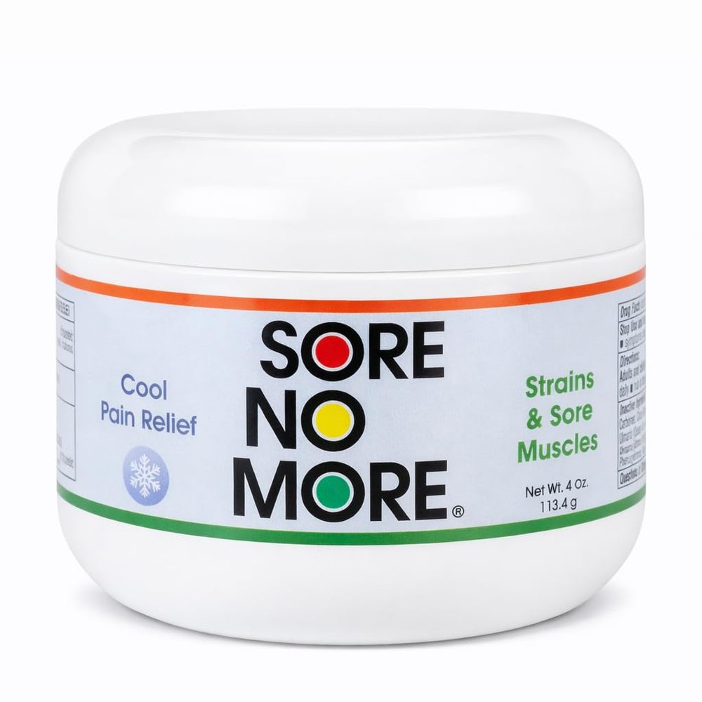 Sore No More Cool Relieving Gel for Aches & Pains in Muscles & Joints associated with Strains, Bruises & Sprains | Absorbs Quickly with a Refreshing Lemon Aroma | 4 oz Jar