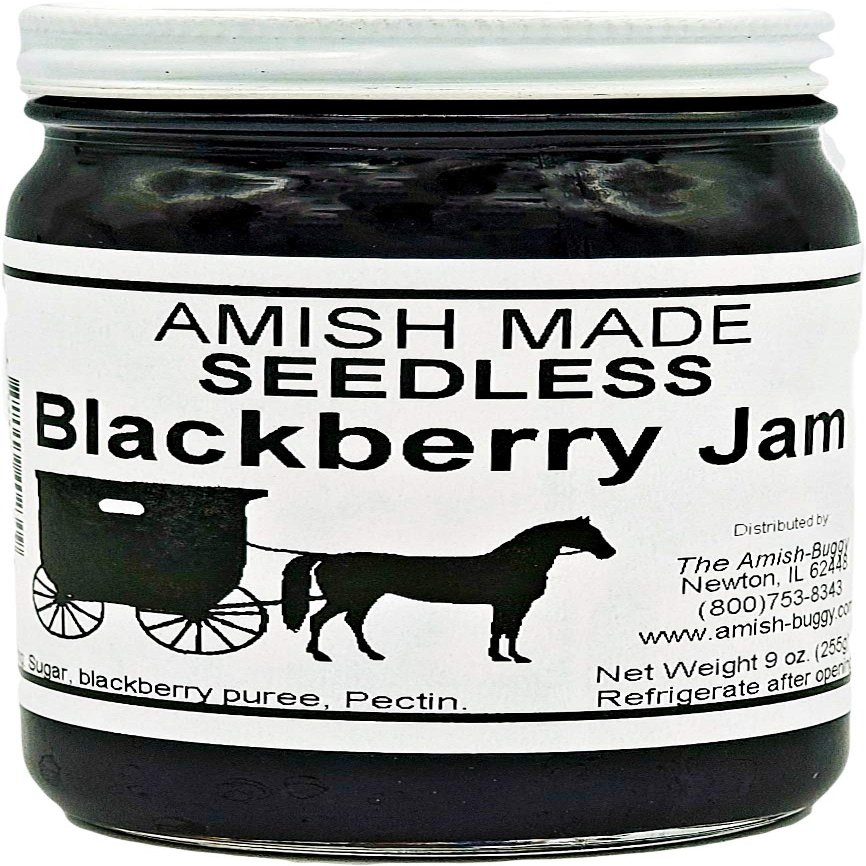 Amish Jam Seedless Blackberry - 8 Oz Set of Three Jars