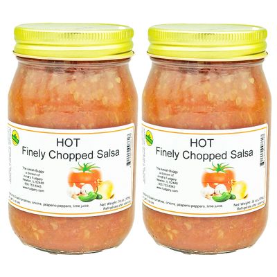 Amish Salsa Hot Finely Chopped - 2-16 Oz Jars