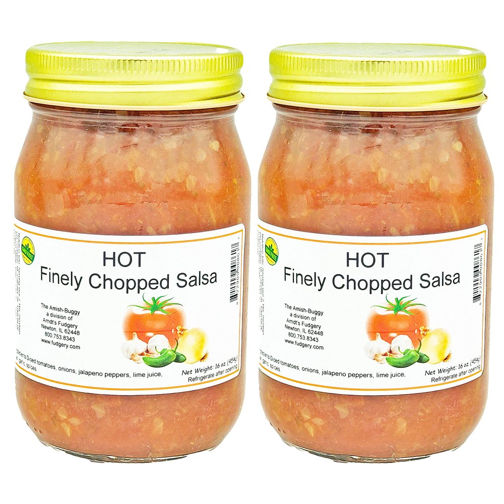 Amish Salsa Hot Finely Chopped - 2-16 Oz Jars