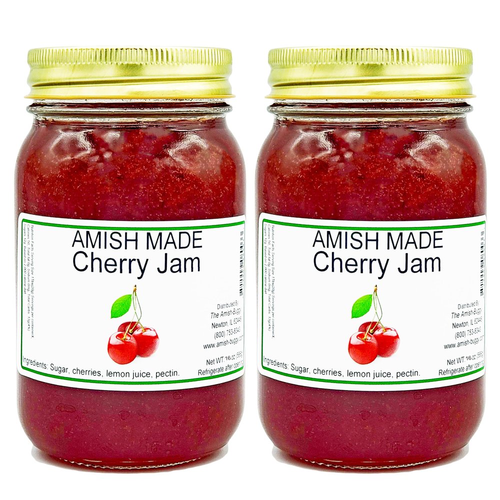 Amish Cherry Jam - Two 16 Oz Jars