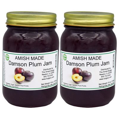 Amish Damson Plum Jam - Two 18 Oz Jars