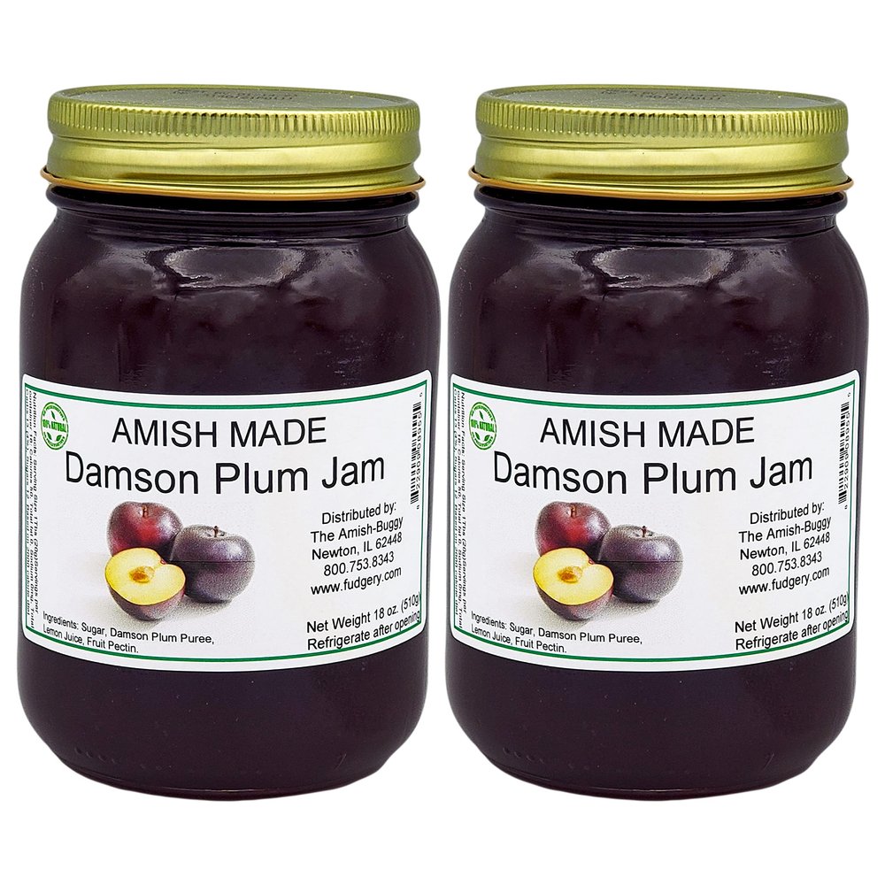 Amish Damson Plum Jam - Two 18 Oz Jars