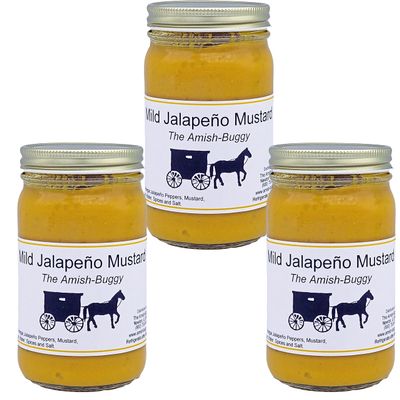 Amish Mustards - Mild Jalapeno - 7 Oz Jar - Pkg of 3 Jars