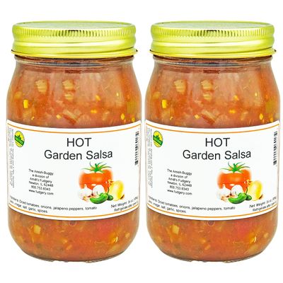 Amish Salsa Hot Garden - Two-16 Oz Jars