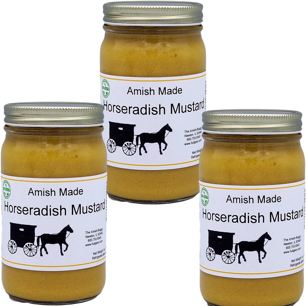 Amish Mustards - Horseradish - 7 Oz Jar - Pkg of 3 Jars