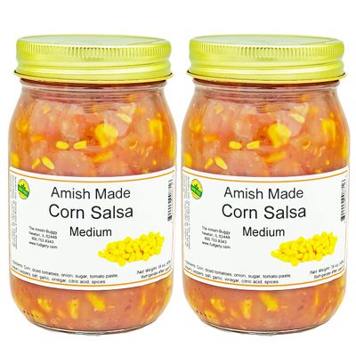 Amish Made Salsa - 2-16 oz Jars (Corn Medium)