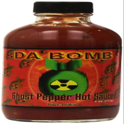Da Bomb - Ghost Pepper - Original Hot Sauce - 22,800 Scovilles - 4oz Bottles Made in USA with Habanero & Jolokia Peppers- Non-GMO, Gluten Free, Sugar Free, Keto - Pack of 1
