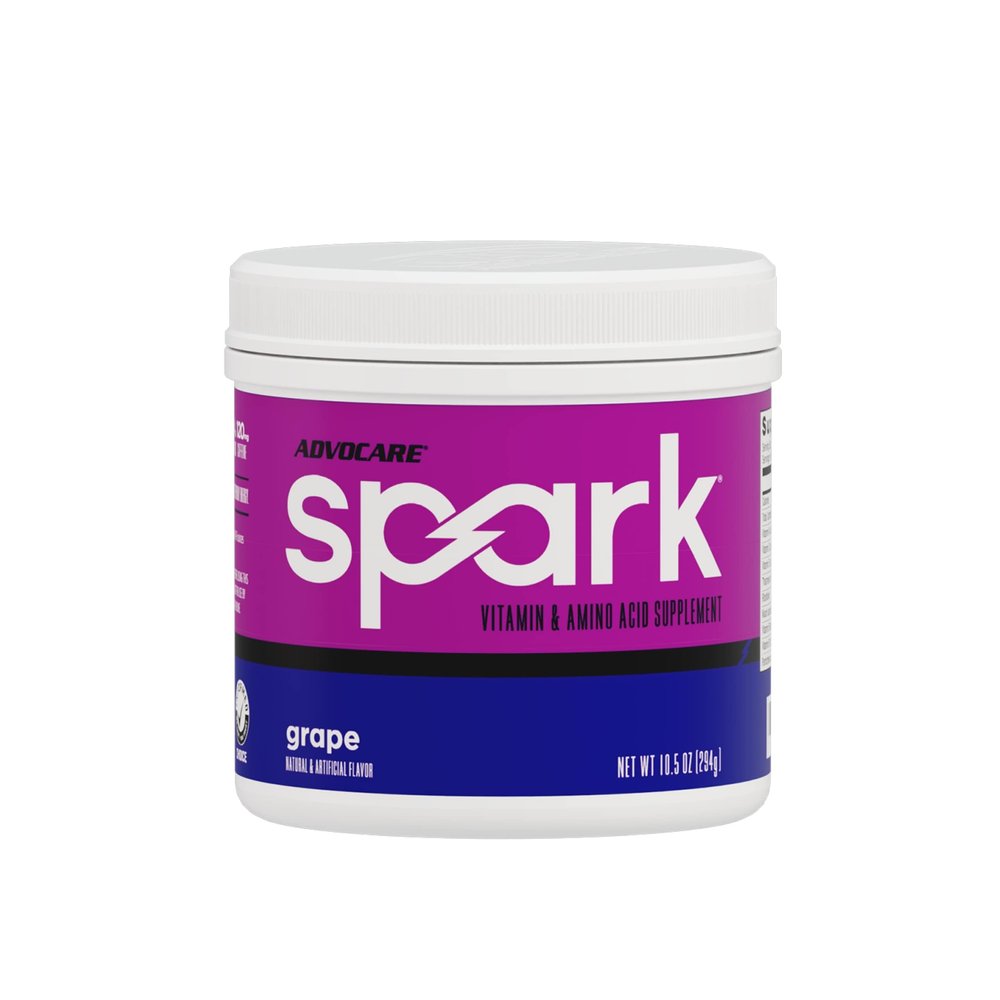 AdvoCare Spark Vitamin & Amino Acid Supplement - Focus & Energy Drink Powder Mix with Vitamin A, B-6, C & E - Also Includes L-Carnitine & L-Tyrosine - Grape - 42 Servings