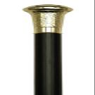 King Of Canes Walking Cane - Gold Men's straight formal cane with 3" high cap, black wood shaft, 36" long with rubber tip. Cap is in gold finish.