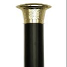 King Of Canes Walking Cane - Gold Men's straight formal cane with 3" high cap, black wood shaft, 36" long with rubber tip. Cap is in gold finish.