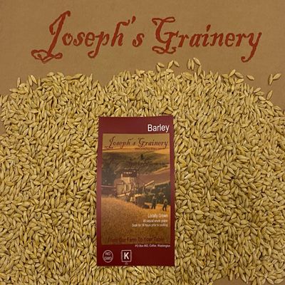 Barley 12 Lbs, Unhulled Barley (Hull Intact), Joseph's Grainery Whole Grain Barley, Non-GMO, Kosher Certified
