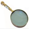 Huge Victorian Style Brass & Mother-of-pearl 4" lens Magnifying Glass. Very Beautiful. view 1
