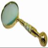 Huge Victorian Style Brass & Mother-of-pearl 4" lens Magnifying Glass. Very Beautiful. view 2