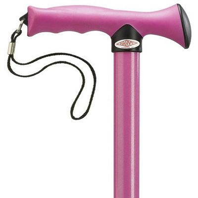 HARVY Light Pink Adjustable Walking Cane for Women  Ergonomic Rubber Grip Handle, Aluminum Shaft, Lightweight Stylish Ladies Cane 32"-36"