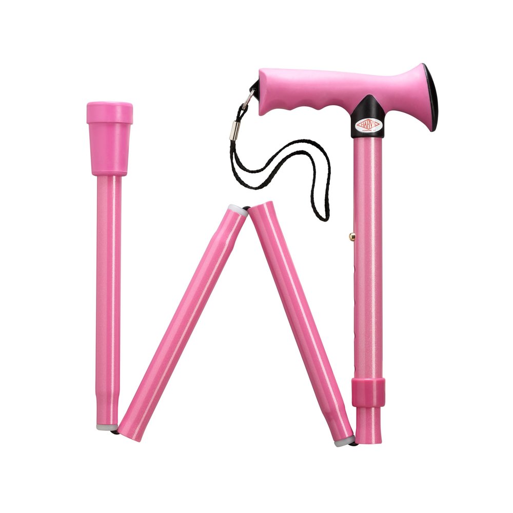 Overmold Ergonomic Folding Walking Cane (Light Pink) by HARVY