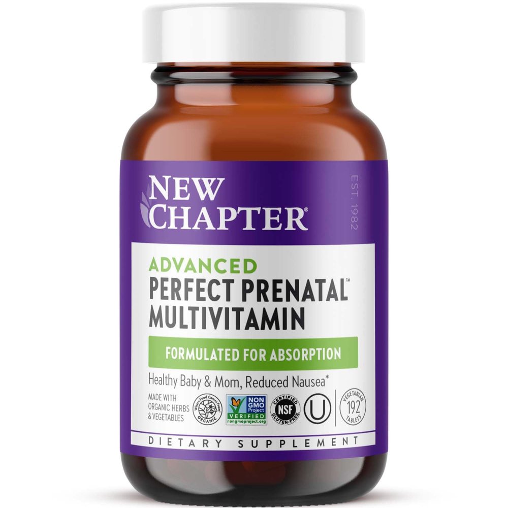 New Chapter Perfect Prenatal Vitamins, Organic Prenatal Vitamins, Non-GMO Ingredients for Healthy Baby & Mom - Folate (Methylfolate), Iron, Vitamin D3, Fermented with Whole Foods and Probiotic, 192 count