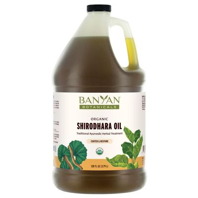 Banyan Botanicals Shirodhara Oil  Organic Massage Oil for Relaxation  Calming & Therapeutic Massage Oil with Bhringaraj, Gotu Kola & Shatavari  128 oz  Non GMO Sustainably Sourced Abhyanga Oil