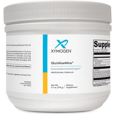 XYMOGEN GlutAloeMine Powder - Supports Gut Health - 3000 mg L Glutamine Powder with DGL Deglycyrrhizinated Licorice, Aloe Vera Extract, Arabinogalactan for GI Health (6.1 oz)
