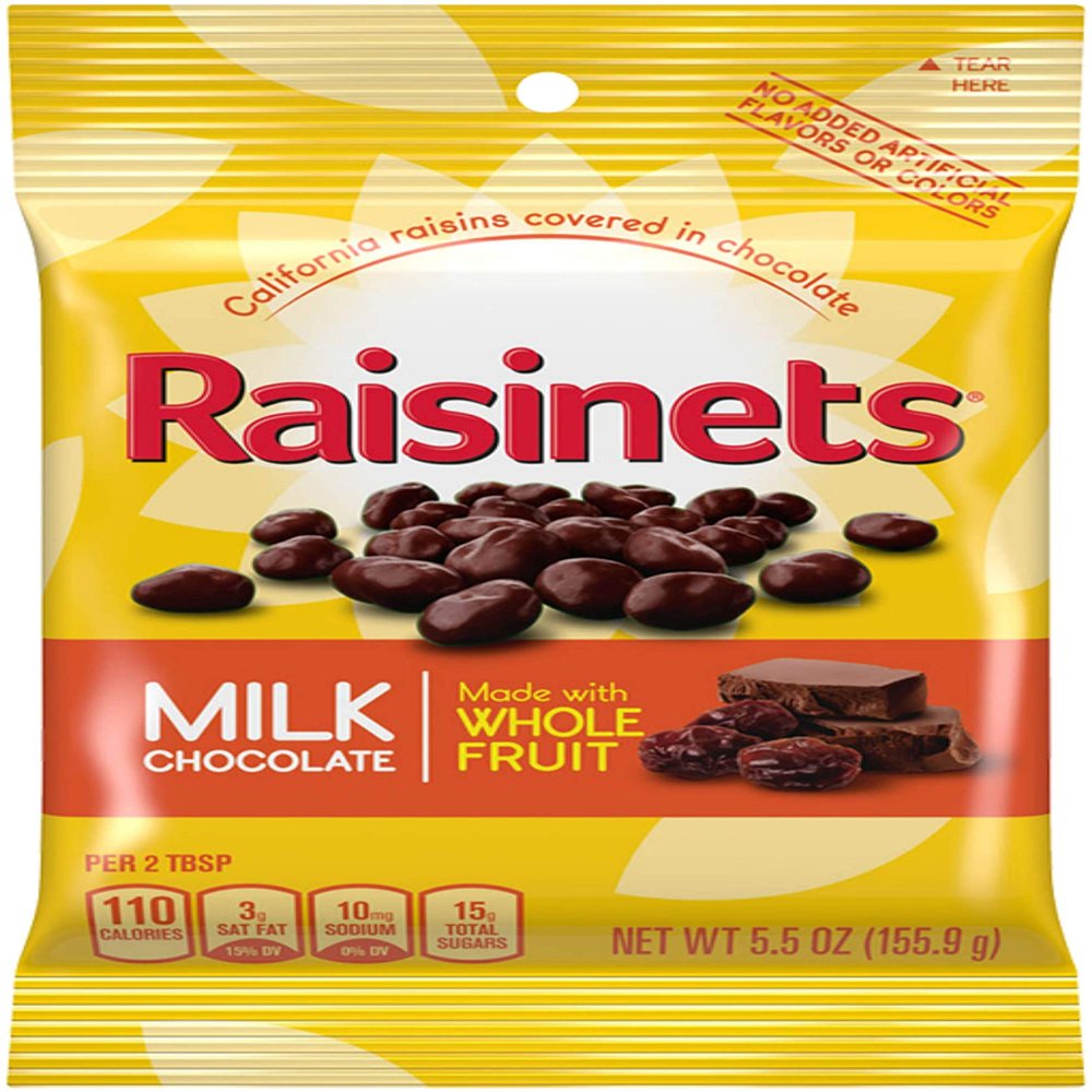 Raisinets Milk Chocolate Covered Raisins, Individually Wrapped Bulk Ferrero Candy, 5.5 oz Bags (Pack of 12)