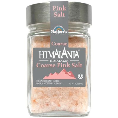 Natierra Himalania Himalayan Coarse Pink Salt in Glass Jar | Unrefined & Non-GMO | 9 Ounce