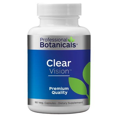 Professional Botanicals Clear Vision Eye Vitamins - Lutein, Zeaxanthin Supports Eye Strain, Dry Eyes, and Vision Health  90 Vegetarian Capsules