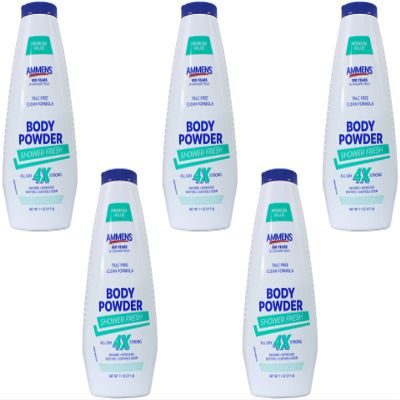 Ammens Medicated Powder Shower Fresh with Aloe 11 oz (Pack of 5)