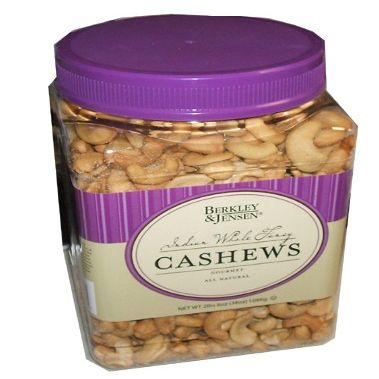 Berkley and Jensen Indian Whole Fancy Gourmet All Natural Cashews 38 Ounce Value Tub