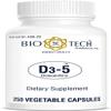 Bio-Tech Pharmacal D3-5 (5000 IU), 250 Vegetable Capsules  All-Natural Supplement  Supports Bone & Immune Health  No Dairy, Fish, Gluten, Peanut, Shellfish, & Soy view 2