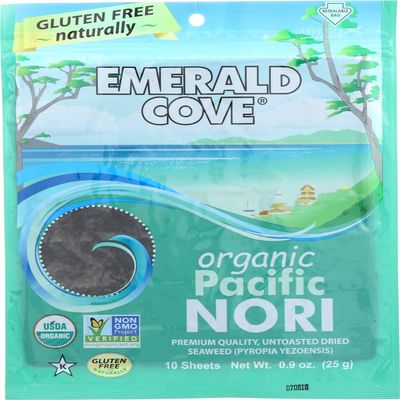 Emerald Cove Organic Pacific Nori - Untoasted Hoshi - Silver Grade - .9 oz - Case of 6