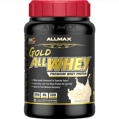 AllMax Nutrition Gold AllWhey Whey Protein Powder  24g Protein Per Scoop  Gluten Free, Low Carb & Low Sugar (2 Pound, French Vanilla)