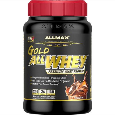 ALLMAX Gold ALLWHEY, Chocolate - 2 lb - 24 Grams of Protein Per Scoop - Gluten Free, Low Carb & Low Sugar - Approx. 30 Servings