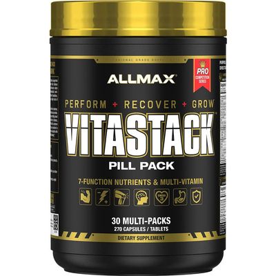 ALLMAX VITASTACK - 30 Multi-Packs - Convenient Multivitamin, Mineral & Nutrient Tablets - 30 Servings