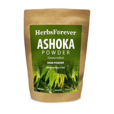 HerbsForever Ashoka Bark/Stem Powder (Saraca Indica) Support Cycle,Uterine Wellness | Wild Harvested -Non GMO, Vegan- 2X Potency | Ultra Clean |NO Sand & Mud| Steam Sterilized|16oz-1LBS | BPA Free