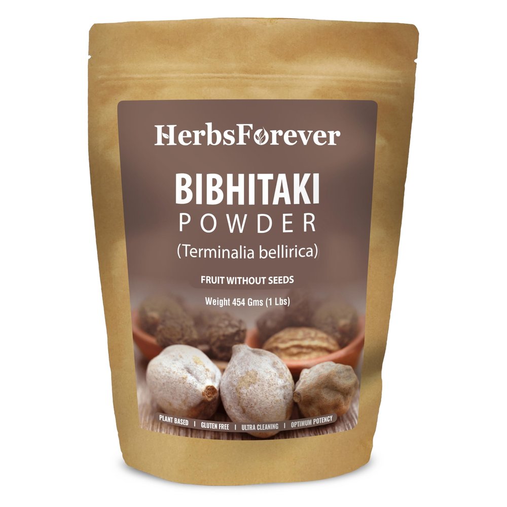 HerbsForever Bibhitaki-(Terminalia Bellirica) Furit Powder Without Seed for Digestion & Kapha Detoxification | Wild Harvested -Non GMO, Vegan- 2X Potency | Ultra Clean | Steam Sterilized| 16oz-1LBS