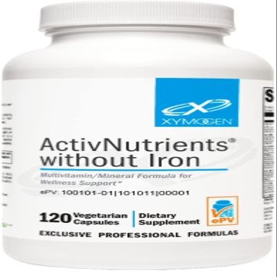 XYMOGEN ActivNutrients Without Iron - Multivitamin Multimineral for Wellness, Immune, Energy and Mood Support - Chelated Minerals + Active B Vitamins with Folate (120 Capsules)