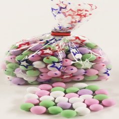 Scott's Cakes Chocolate Dutch Mints in a 1 Pound Patriotic Stars Bag
