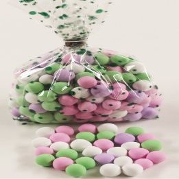 Scott's Cakes Chocolate Dutch Mints in a 8 oz. Green Polka Dots Bag